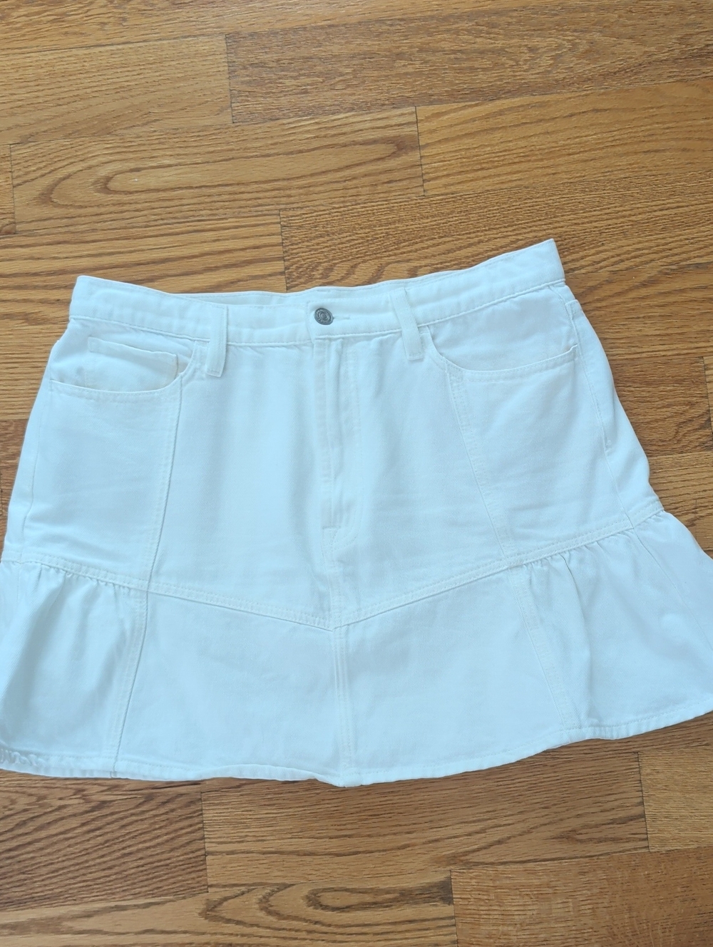 White Denim Skirt